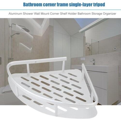 NEW Aluminum Shower Wall Mount Corner Shelf Holder Bathroom Storage Organizer Kit Set Worldwide Store