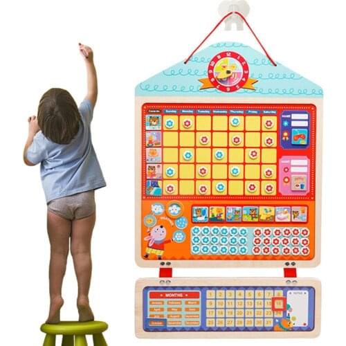 Kids Montessori Educational Wooden Toy Good Behavior Chart for Wall Refrigerator Reward Chart for Kids At Home Magnetic Stickers