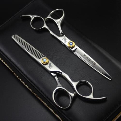 440C SALE 6 inch barber hair scissors high quality professional barber hair hairdressing scissors hair shears blue screw