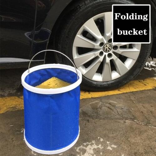 Portable Foldable Bucket Outdoor Camp Plastic Bucket Handle Wash Car Folding Bucket Household Bathroom Kitchen Bucket