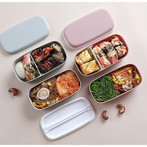 Heated Portable Compact Food Warmer Lunch Keep fresh lunch Box Japanese-style For Kids Microwave Plastic Food Container