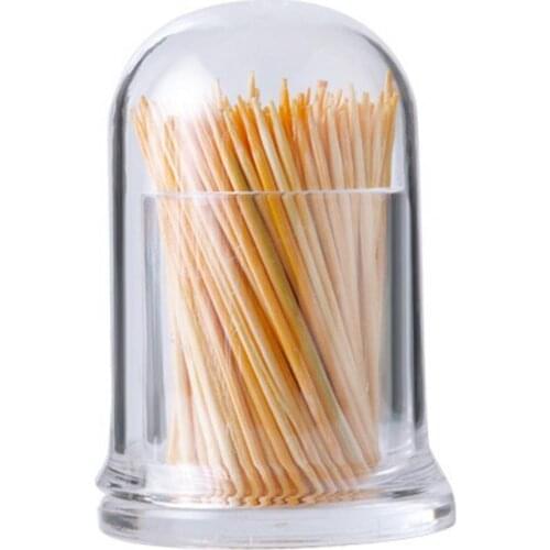 Transparent Toothpick Bottle Elegant Clean Cylindrical Shape Non-toxics Toothpick Holder for Home Table Decoration Accessories