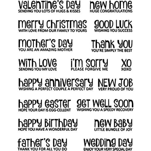 Clear Stamps Get Well Soon New Job Wedding Day With Love Words For DIY Scrapbooking Cards Making New Rubber Stamps 2020