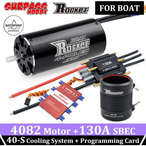 ROCKET 4082 Brushless Boat Motor Remote Control 13A SBEC ESC 40-S Cooling System Programming Card Rc Speed Fishing Finder Boat