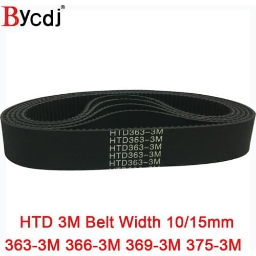 Arc HTD 3M Timing belt C=363 366 369 375 width 6-25mm Teeth121 122 123 125 HTD3M synchronous pulley 363-3M 366-3M 369-3M 375-3M