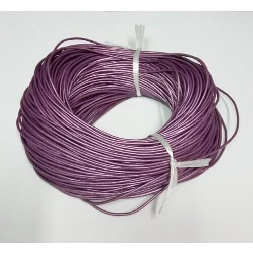 90m/Roll Pear purple True Cowhide Beading Cord 2mm diameter Wire Handcraft Accessories for bracelet & necklace free shiping