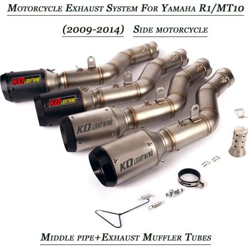 Silp on for Yamaha R1 YZF-R1 MT10 2009 2010 2011 2012 2013 2014 Motorcycle Middle Link Pipe Exhaust Muffler Tube Side Set System