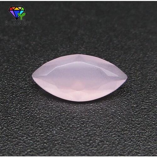 5A Quality 1.5x3~8x16mm Milky Pink Color Marquise Shape Glass Gem stone Glass Beads Synthetic Gems For Jewelry