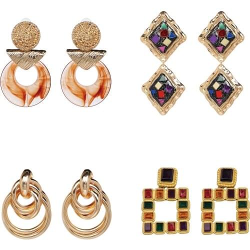 FASHIONSNOOPS ZA Vintage Resin Drop Earrings Bohemian Trendy Dangle Earrings Boho Handmade Statement Party Wedding Jewelry Gift