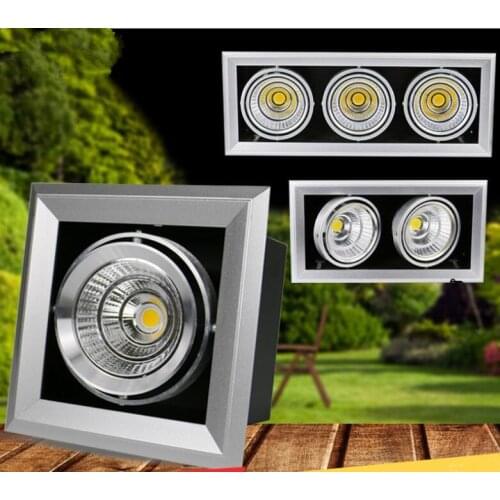 High quality 1x10W/2x10W/3x10W Led Grille Lights Square COB LED ceiling Grille light Lamp LED bean pot light 85~265V/AC