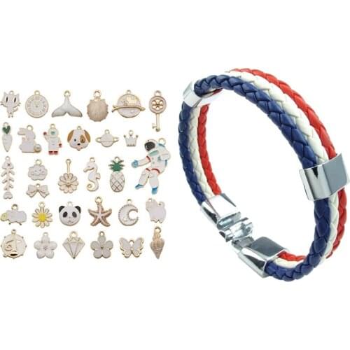 Jewelry Bracelet, France French Flag Bracelet With White Astronaut Series Handmade DIY Earring Material Accessories