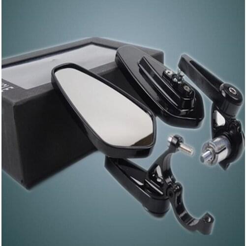 1 Pair 7/8" 22mm Motorcycle Rear View Black Handle Bar End Side Rearview Mirrors