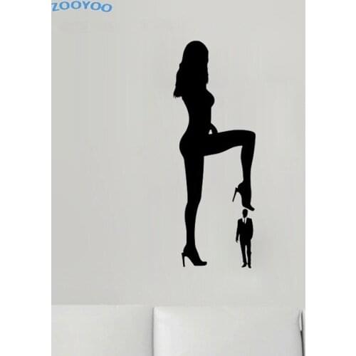 ZOOYOO A Man Under The Sexy GirlS High Heel Wall Sticker Home Decor Beautiful Woman Wall Decals Vinyl Art Murals Decoration