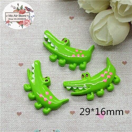 10pcs Resin cute kawaii crocodile flat back Cabochon Art Supply Decoration Charm Craft DIY 29x16mm