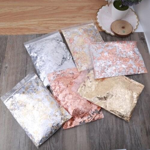 20g Gold Silver Gilding Flakes Metallic Foil Flakes Glitter for Painting Art Craft Nail Art Resin Fillings Jewelry Making