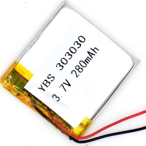 3.7V 280 mAh 303030 Li-Polymer Rechargeable Battery Li Po ion for GPS Bluetooth MP3 MP4 033030
