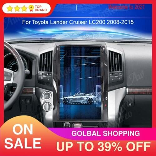 16 Inch Android 9.0 Tesla Style Car GPS Navigation For TOYOTA LAND CRUISER LC200 2008-2015 Auto Head Unit Multimedia Player PX6