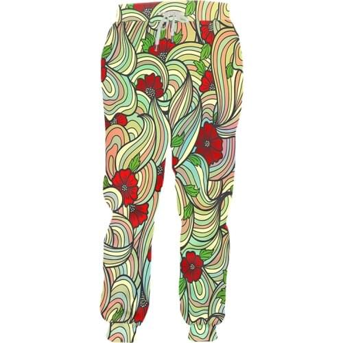 IFPD 3D Jogging Pants For Men Red Flower Printed Mens Jogger Causual Harajuku Plus Size Custom Trousers Dropshipping Wholesale