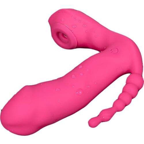 Wireless Remote Control 3 In 1 Sucking Vibrating Heated Dildo Vibrator Clitoris Stimulator Invisible Wear Sex Toys For Women