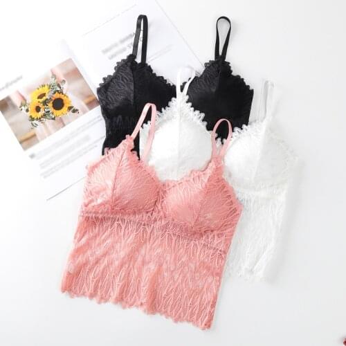 Women Push Up Lace Bras Floral Bralette Padded Camis Wire Free Bras Sexy Lingerie Underwear
