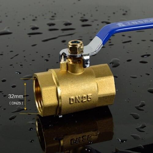 DN25 G 1" BSP Female Ball Valve Pipe Fitting Brass Length 66.3mm