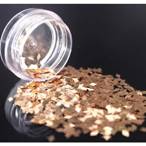 LOLEDE Darkgoldenrod Color Sequins Nail Art Glitter Flakes UV Gel Polish Star Heart Flower Paillette Decor Tools Trapezoidal
