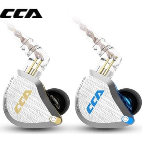 CCA C12 1DD+5BA Hybrid In-ear Earphones HIFI Metal Earphone Music Sport ZS10 PRO AS12 AS16 ZSX C16 C10 A10 V90 DMS DMG ZST V80