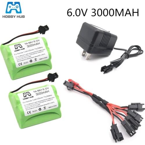 Hobby Hub 6.0V 3000mAH 2800mah 2400mah nimh rechargeable battery for rc car ship truck remote control toys 3000 mah 6 v NI-MH