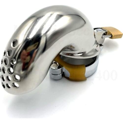Curving Stainless Steel Male Chastity Device,Penis Sleeve,Penis Rings,Metal Cock Cage,Chastity Lock,BDSM Sex Toys For Men Gay