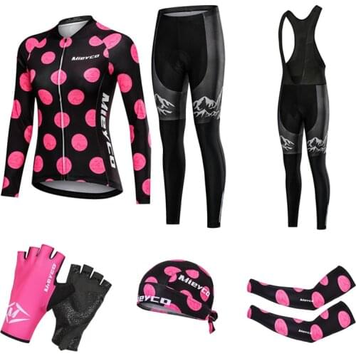 2020 Mieyco Pro Team Cycling Long Sleeves Jersey Bib Pants Sets Cycling Clothing Women Bike Bib Pants BMX Breathable Comfortable