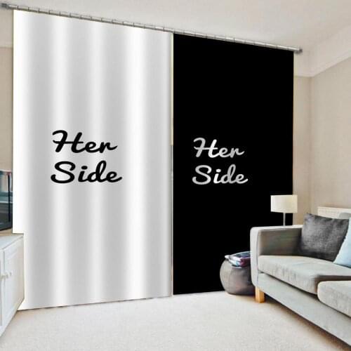 Beautiful Photo Fashion Customized 3D Curtains New white and black curtains Decoration curtains