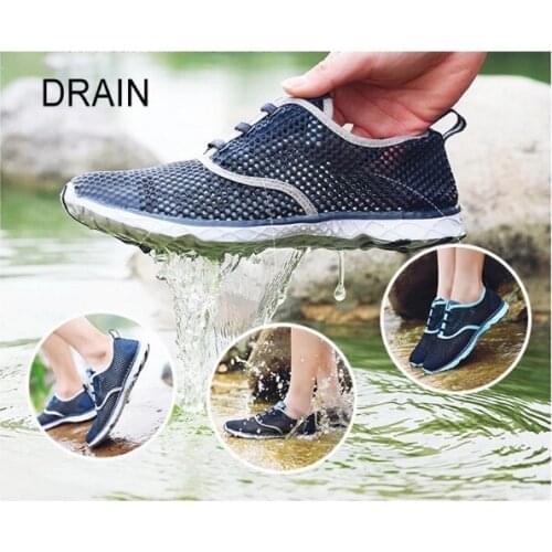Men Quick-Dry Wading Shoes Water Shoes Breathable AquaIn Upstream Antiskid Outdoor Sports Wearproof Beach Sneakers Big Size44
