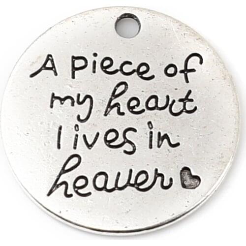 30 PCs Round Pendants Antique Silver Color Charms Pendants positive energy Message For Fashion Jewelry Making Findings 19mm Dia