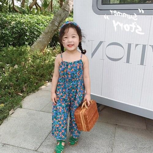 Summer Baby Kids Girls Jumpsuit One Piece Small Floral Cartoon Romper Summer Infant Spring Clothing Outfits