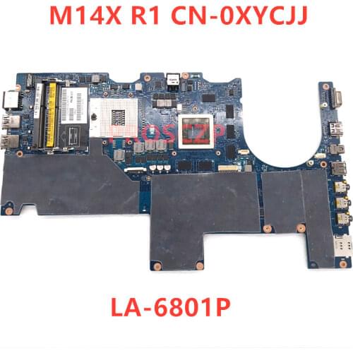FOR DELL M14X R1 M14XR1 CN-0XYCJJ 0XYCJJ XYCJJ LA-6801P laptop motherboar N12E-GE-B-A1 DDR3 W/GT 555M GPU 100% fully tested OK