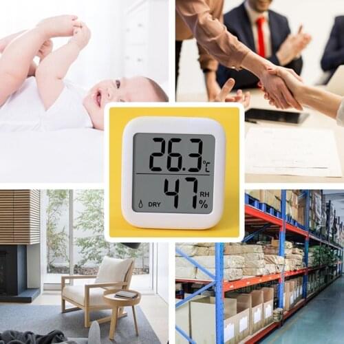 Big Screen Thermometer Hygrometer ℃/℉ with Magnet & Bracket Temperature Humidity Gauge Monitor Indoor Weather Station
