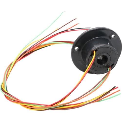 1pc Mini 6Ch Wire 2A Current Conductive Hollow Shaft Slip Ring Through Hole Dia 10mm Slipring Rotating Electric Collecting Joint