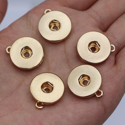 Fashion Diy Jewelry Findings Metal Diy 18mm Gold Snap Buttons Charm Pendant For Snap Button Charm Jewelry Accessories