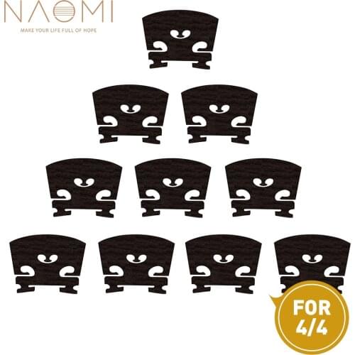 NAOMI 10pcs/1set Select Finely-textured Ebony Violin Bridge 4/4 Full Size Violin Accessories For Master Concert Violin Player