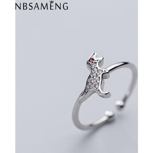 NBSAMENG 100% 925 Sterling Silver Fashion Vintage Rings Opening Adjustable For Women Wedding Rings For Girls Gift Jewelry