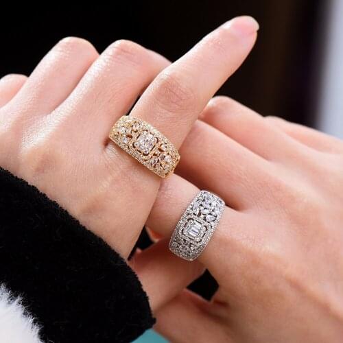 NEW Elegant Geometric Wedding Band Rings for Women Cubic Zircon Finger Rings Beads Charm Ring Bohemian Beach Jewelry Gift