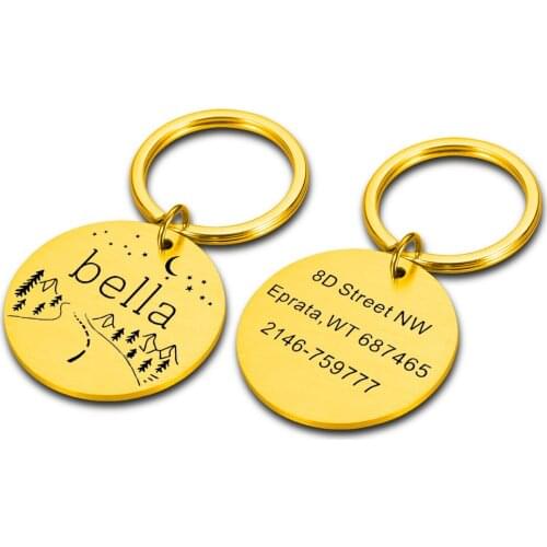 New Cat Dog ID Tag Custom Free Engraving Personalized Puppy Dog Pet Charm Name Pendant Necklace Collar Puppy Accessory Collar