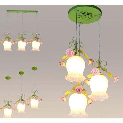 Pendant lamp rustic flowers and lights flowers and lights 3 pendant lamp lighting lamps restaurant lamp FG7854