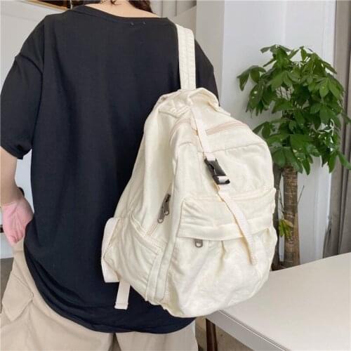 Casual Canvas Shoulder Bag Women Backpack Large capacity School Bags For Teenagers Girls Top-handle Book bag Daypack mochila
