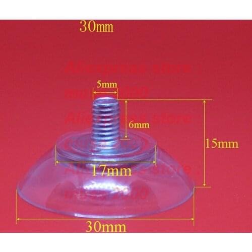 Clear PVC M5 screw on sucker suction cup 30 40 50 60 mm dia baby child tableware fixing stick baby bowl sucker Anti-slip fixing