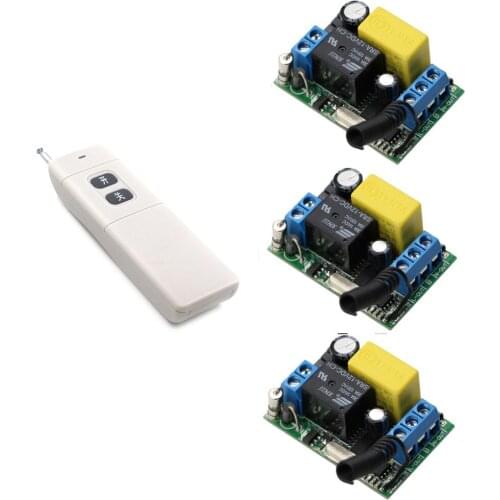 AC 220V 1 CH 1CH Relay Wireless Remote Control Switch System Wireless Remote Power Switch Receiver Long Range Transmitter