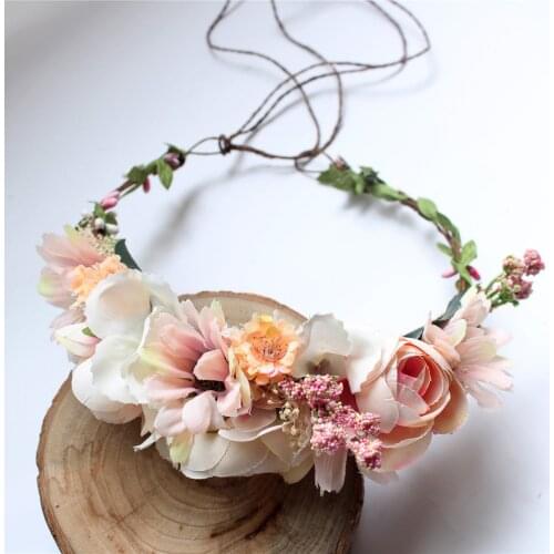 Romantic Bridesmaid Flower Crown Headband Hairband Hair Accessories Bridal Floral Headpieces Bridal Girls Garland Travel Wedding