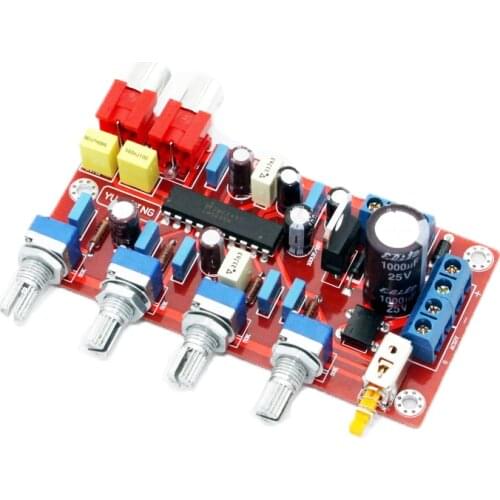 KYYSLB 1000UF 25V AC12V AC15V LM1036 Luxury Amplifier Tone Board Bass Treble Left and Right Balance Control Volume Control