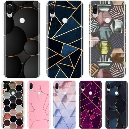 Phone Case Silicone For Xiaomi Redmi K20 PRO GO 7 7A Y2 Y3 Luxury Geometry Aesthetic Back Cover For Xiaomi Redmi Note 7S 7 PRO