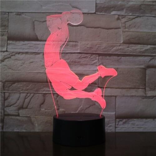 Creative 3D Visual Basketball Dunk Led Night Light 7 Color Home Table Party Bar Decor Lamp Boys Man Kids Favor Gifts Drop Ship